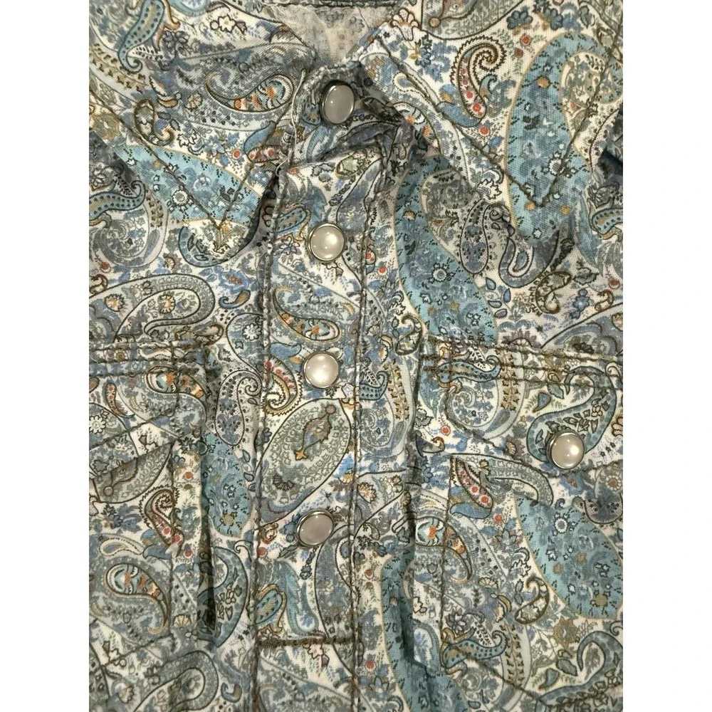 Infant Western Wear One Piece 9-12 Months Pearl Snaps Long Sleeve Paisley Print